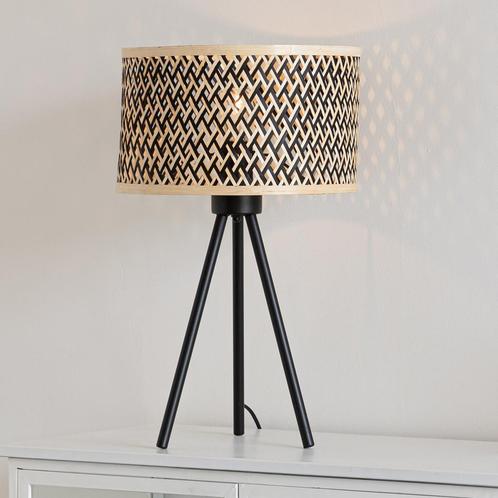 *WOONWINKEL* Bamboe Tafellamp Op Driepoot, Huis en Inrichting, Lampen | Tafellampen, Nieuw, Verzenden