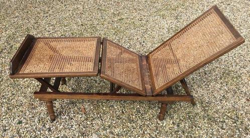 Chaise longue - Hout - dagbed Britse leger, Antiek en Kunst, Antiek | Overige Antiek