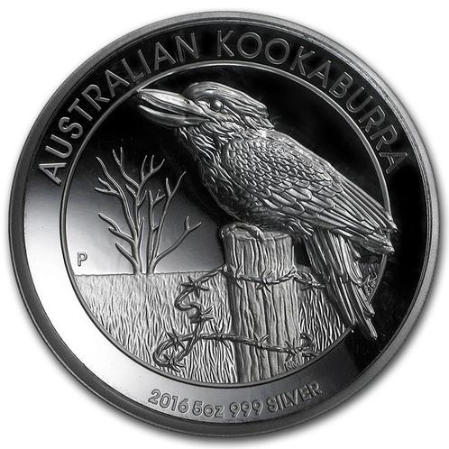 Kookaburra 5 oz 2016 - Proof &amp; High Relief, Postzegels en Munten, Munten | Oceanië, Losse munt, Zilver, Verzenden