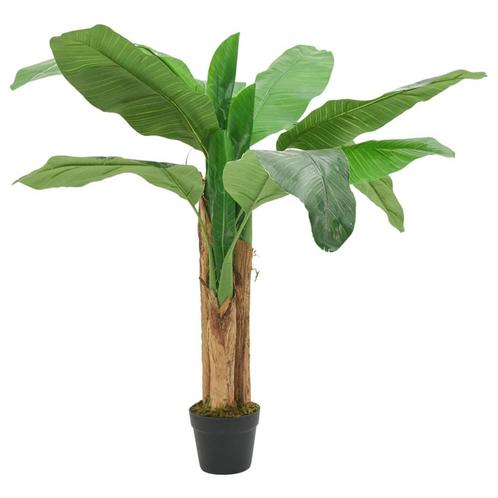 vidaXL Kunstplant bananenboom 9 bladeren 120 cm groen, Huis en Inrichting, Woonaccessoires | Kunstplanten en Kunstbloemen, Nieuw