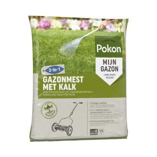 Gazonmest met kalk 3-in-1 | Pokon | 125 m² (8.6 kg), Tuin en Terras, Gras en Kunstgras, Nieuw, Verzenden