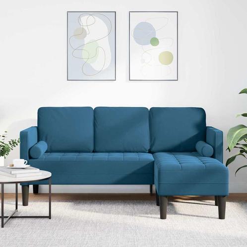 vidaXL Bankstel Blauw 173 x 131 x 67 cm Fluweel, Huis en Inrichting, Banken | Bankstellen, Nieuw, Minder dan 150 cm, Stof, Verzenden