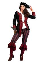 Piraat Outfit Dame burgundy/zwart premium, Kleding | Dames, Ophalen of Verzenden, Nieuw