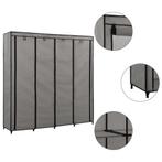 vidaXL Kledingkast met 4 vakken 175x45x170 cm grijs, Huis en Inrichting, Kasten | Kledingkasten, Verzenden, Nieuw