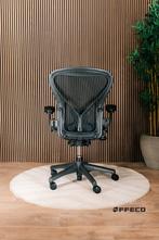 Refurbished Herman Miller Aeron Met Posturefit - Op Voorraad, Verzenden, Zwart, Zo goed als nieuw, Bureaustoel