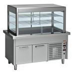 Element met kuip + gekoelde vitrine op gekoelde kast 6x GN 1, Zakelijke goederen, Horeca | Keukenapparatuur, Verzenden, Nieuw in verpakking