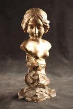 Art Nouveau - Buste, Halfnaakte dame - 16 cm - Brons, Antiek en Kunst