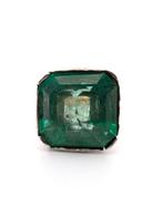 Ring - 12 kt. Geel goud, Zilver - 24.72ct. tw. Smaragd, Nieuw