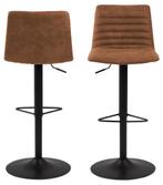 2dekans | Barkruk Trofors – Set van 2 – Cognac – Stijlvolle, Ophalen of Verzenden, Zo goed als nieuw