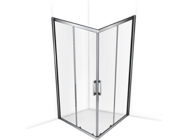 Veiling - Douchecabine - 90x90 - Vierkant - Chroom - Schuifd, Doe-het-zelf en Verbouw, Sanitair, Nieuw