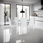 Eetkamerstoelen, kunstleer - wit, Set van 4, Verzenden, Nieuw