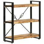 vidaXL Boekenkast 3-laags 77x30x80 cm massief mangohout en, Huis en Inrichting, Kasten | Boekenkasten, Verzenden, Nieuw, 50 tot 100 cm