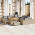 vidaXL Tuin Sofa Set in hoogte verstelbaar 13 pcs Beige poly, Verzenden, Nieuw