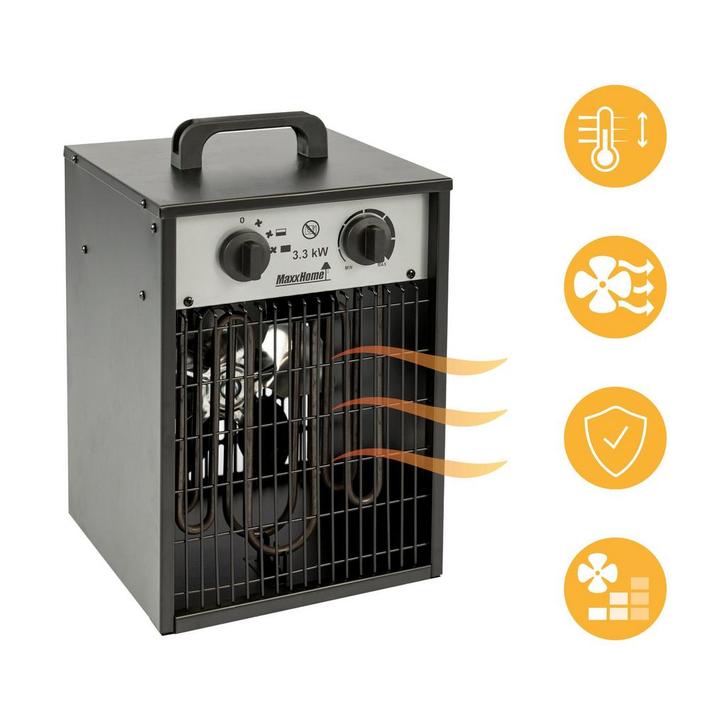 MaxxHome Werkplaatskachel - Ventilator kachel 3300 W - 220 V, Doe-het-zelf en Verbouw, Verwarming en Radiatoren, Nieuw, Verzenden