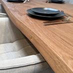 Showroommodel Boomstam tafel massief eiken 220x100, Ophalen, 100 tot 150 cm, Eikenhout, Vijf personen of meer
