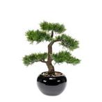 Kunstplant Bonsai boom in zwarte pot 16 cm - Kunst bonsai, Ophalen of Verzenden