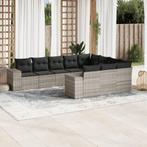 vidaXL 10-delige Loungeset met kussens poly rattan, Verzenden, Nieuw, Rotan, Loungeset