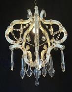 Kroonluchter - Gelakt metaal en glazen druppels, Antiek en Kunst