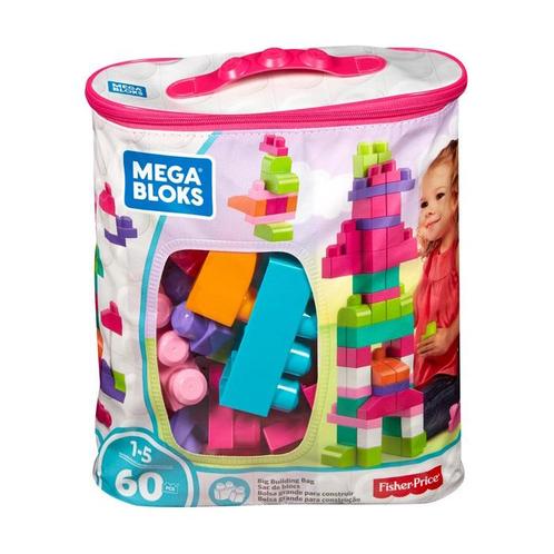 Mega Bloks First Builders Blokkentas 60 Stuks Roze, Kinderen en Baby's, Speelgoed | Duplo en Lego, Nieuw, Verzenden