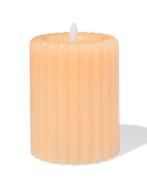 HEMA LED kaars Ø7.5x10cm ribbel lichtoranje, Huis en Inrichting, Woonaccessoires | Kandelaars en Kaarsen, Verzenden, Nieuw