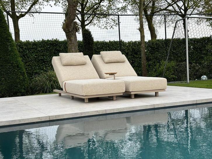 4 seasons outdoor ligbed Ferias Antraciet en Latte Tuinset, Tuin en Terras, Ligbedden, Nieuw, Inklapbaar, Verstelbaar, Aluminium