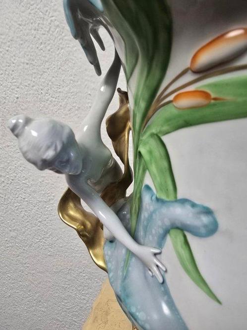 Mangani - Vaas - Brons, Porselein - Art Nouveau vaas, Antiek en Kunst, Antiek | Glas en Kristal