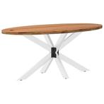 vidaXL Eettafel 200x100x74 cm ovaal massief eikenhout, Huis en Inrichting, Verzenden, Nieuw