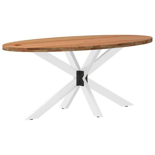 vidaXL Eettafel 200x100x74 cm ovaal massief eikenhout, Huis en Inrichting, Tafels | Eettafels, Nieuw, Verzenden
