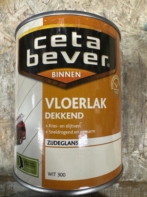 Ceta Bever vloerlak dekkend ZIJDEGLANS - WIT - 0,75 liter, Doe-het-zelf en Verbouw, Verf, Beits en Lak, Lak, Wit, Nieuw, Minder dan 5 liter