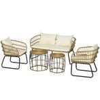 Tuinmeubelset - Rotan Royale - Kussens - Beige, Ophalen of Verzenden, Nieuw