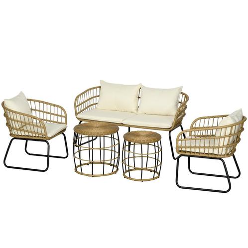 Tuinmeubelset - Rotan Royale - Kussens - Beige, Tuin en Terras, Tuinsets en Loungesets, Nieuw, Ophalen of Verzenden