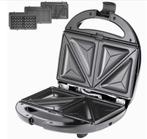 Sandwichmaker 3in1 Zwart/Zilver 1000W (Kook-Bakplaten), Verzenden, Nieuw