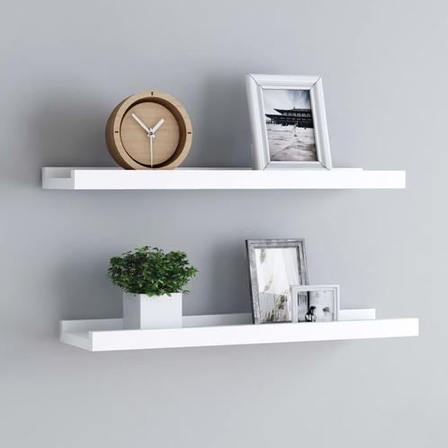vidaXL Fotoplanken 2 st 40x9x3 cm MDF wit, Huis en Inrichting, Woonaccessoires | Wandplanken en Boekenplanken, Nieuw, Verzenden
