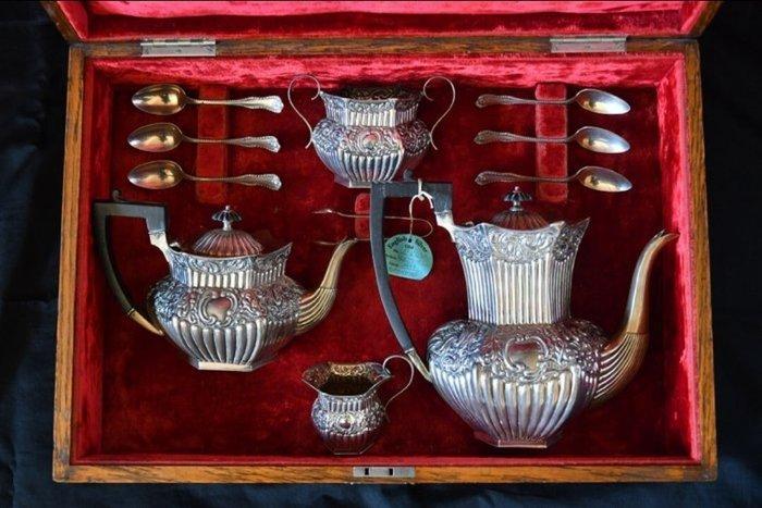 Levi&Salaman - Koffie- en theeservies (11) - .925 zilver -, Antiek en Kunst, Antiek | Goud en Zilver