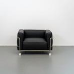 2x Cassina LC3 Le Corbusier Fauteuil Zwart Leer - Chroom, Huis en Inrichting, Fauteuils, Minder dan 75 cm, Nieuw, Ophalen of Verzenden