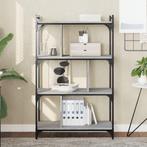vidaXL Boekenkast 4-laags 76x32x123 cm bewerkt hout grijs, Huis en Inrichting, Kasten | Boekenkasten, Verzenden, Nieuw, Overige houtsoorten