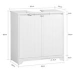 Wastafel Onderkast Badkamer met Deuren – 60×60×30 cm, Verzenden, Nieuw