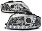 Koplampen Audi A3 8P 03-08 Devil Eyes real DRL LED Chroom, Ophalen of Verzenden, Nieuw