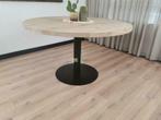 Eiken Ronde tafel met metalen midden bar poot GRATIS BEZORGD, Huis en Inrichting, Tafels | Eettafels, Rond, Nieuw, Vijf personen of meer