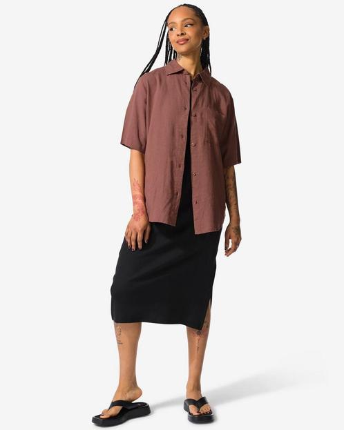 HEMA Dames shirt Lizzy middenbruin, Kleding | Dames, Overige Dameskleding, Nieuw, Verzenden