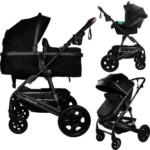 MamaLoes Marly Zwart 3-in-1 Combi Kinderwagen incl., Kinderen en Baby's, Kinderwagens en Combinaties, Nieuw, Verzenden