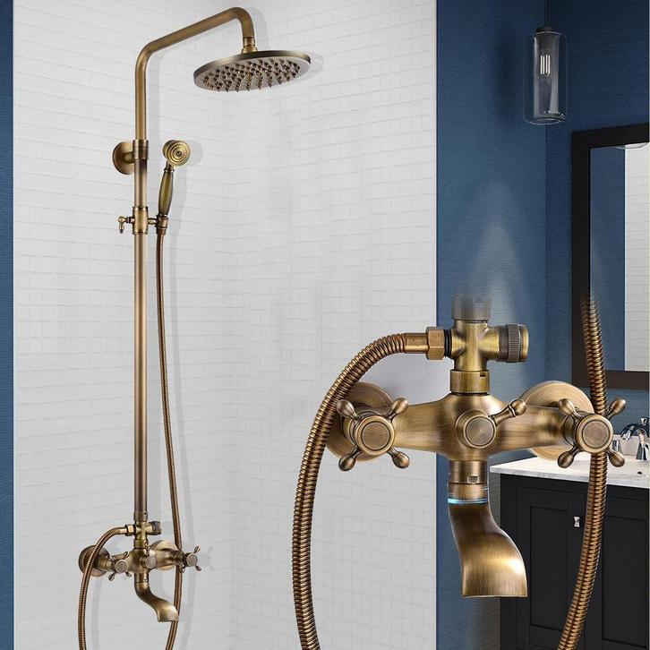 Retro Doucheset Compleet met kraan en Regendouche AANBIEDING, Doe-het-zelf en Verbouw, Sanitair, Douche, Nieuw, Koper, Verzenden