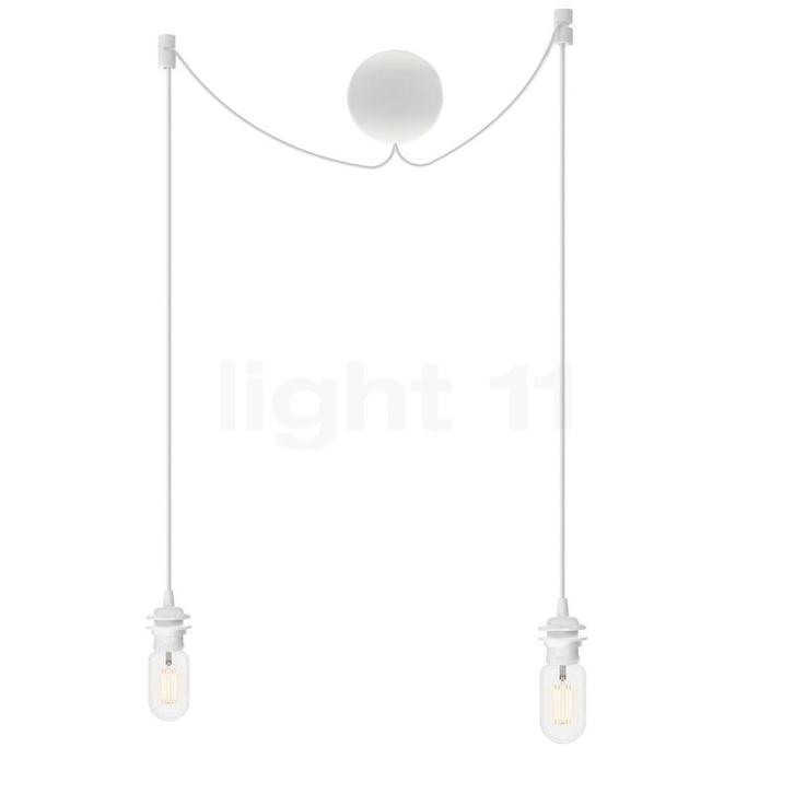 Umage Cannonball Hanglamp 2-lichts, wit - met buis lichtbron, Huis en Inrichting, Lampen | Hanglampen, Nieuw, Glas, Verzenden