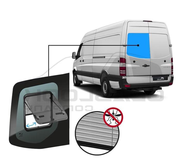 SPRINTER W907  ACHTERRUIT KLAPRUIT MET HOR LINKS, Auto-onderdelen, Ruiten en Toebehoren, Nieuw, Mercedes-Benz, Ophalen of Verzenden