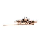 Gouden vintage broche met roosdiamant 14 krt/925, Sieraden, Tassen en Uiterlijk, Broches, Ophalen of Verzenden, Nieuw