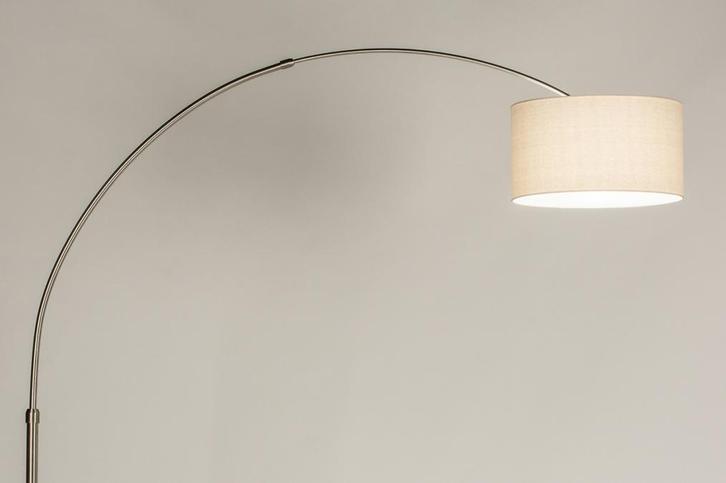 Rietveld Vloerlampen - Beige - Staal, Stof, Huis en Inrichting, Lampen | Vloerlampen, Verzenden