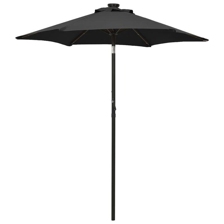 vidaXL Parasol met LED-verlichting 200x211 cm aluminium, Tuin en Terras, Parasols, Nieuw, 2 tot 3 meter, Verzenden