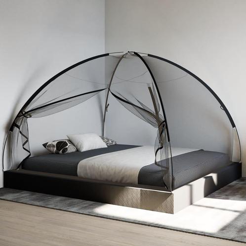 Klamboe met deuren Mongolia 220 gaas 200x180x135 cm zwart, Huis en Inrichting, Overige Huis en Inrichting, Nieuw, Verzenden