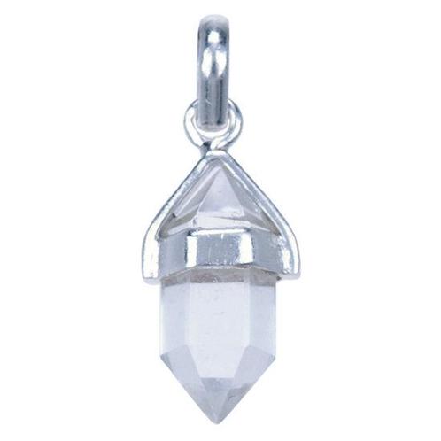 Zilveren Kristal edelsteen met potlood vatting kettinghanger, Sieraden, Tassen en Uiterlijk, Kettinghangers, Verzenden