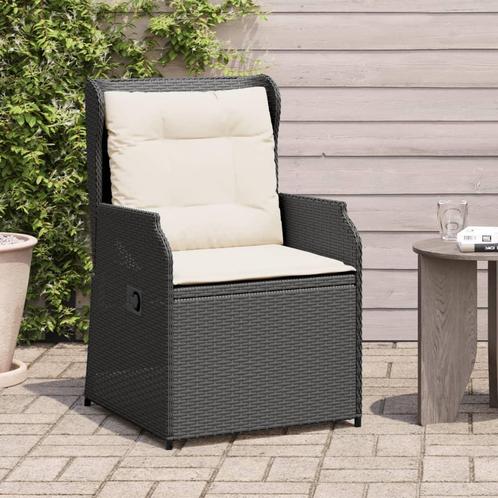 vidaXL Tuinstoelen 2 st verstelbaar met kussens poly rattan, Tuin en Terras, Tuinsets en Loungesets, Tuinset, Nieuw, Rotan, Verzenden